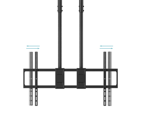 TooQ Soporte de Techo Extensible con doble mástil para Pantallas 60”-120