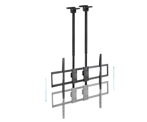 TooQ Soporte de Techo Extensible con doble mástil para Pantallas 60”-120