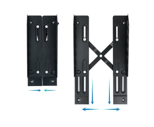 TooQ Soporte metálico para CPU de suelo con ruedas