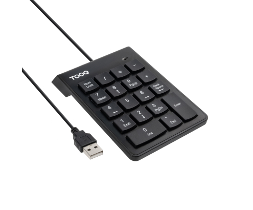 TooQ Teclado numérico USB, 19 teclas, Negro