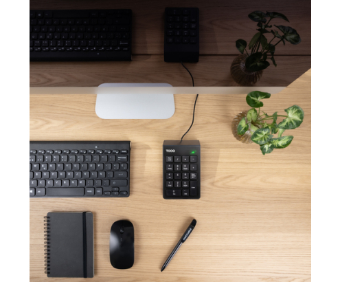 TooQ Teclado numérico USB, 19 teclas, Negro