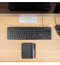TooQ Teclado silencioso USB, 105 teclas, Negro