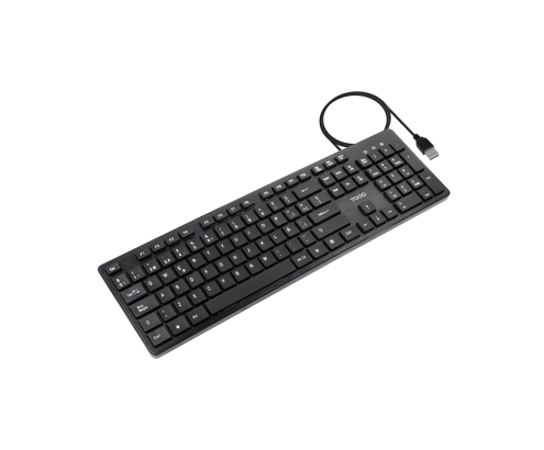 TooQ Teclado silencioso USB, 105 teclas, Negro