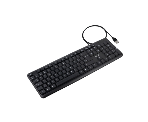TooQ Teclado USB, 104 teclas, Negro