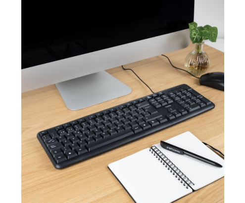 TooQ Teclado USB, 104 teclas, Negro