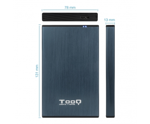 TooQ TQE-2527PB Caja para disco duro 2.5 externo HDD usb 3.2 gen 1 negro marina