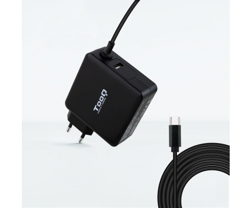 TooQ TQLC-USBC65PD adaptador e inversor de corriente Interior 65 W Negro