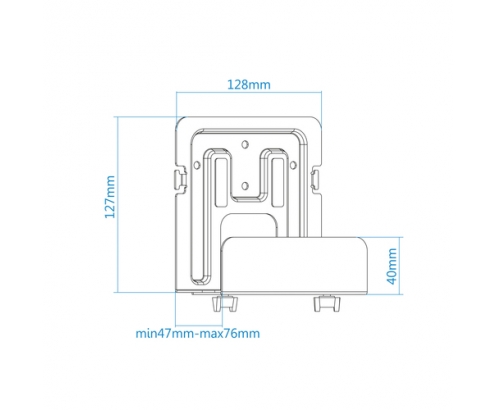 TooQ TQMPM4776 soporte Universal de pared para reproductor Multimedia, Router, Mini PC negro