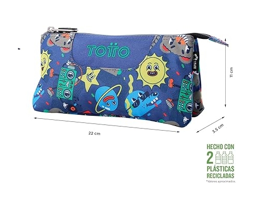 Totto Estuche Escolar 3 compartimentos tablero Tello