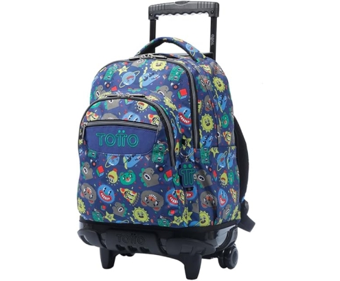 Totto Mochila Esccolar con ruedas Renglones Tello
