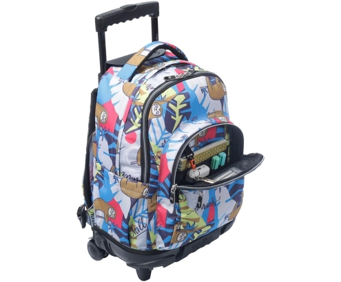 Totto Mochila Escolar con ruedas Renglones Lazel