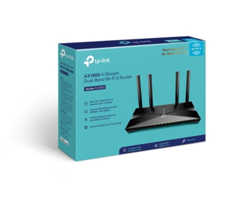 TP-Link Archer AX1800 router inalámbrico Gigabit Ethernet Doble banda (2,4 GHz / 5 GHz) Negro