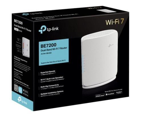 TP-Link Archer BE450 router inalámbrico Multi-Gigabit Ethernet Doble banda (2,4 GHz / 5 GHz) Blanco