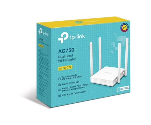 TP-Link ARCHER C24 router inalámbrico Ethernet rápido Doble banda (2,4 GHz / 5 GHz) Blanco