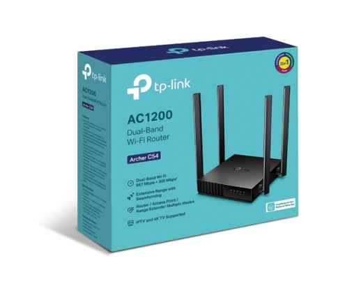 TP-Link Archer C54 router inalámbrico Ethernet rápido Doble banda (2,4 GHz / 5 GHz) Negro