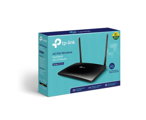 TP-Link Archer MR200 router inalámbrico Ethernet rápido Doble banda (2,4 GHz / 5 GHz) 4G Negro