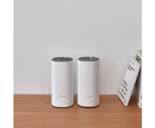 TP-Link Deco E4 (2-pack) Doble banda (2,4 GHz / 5 GHz) Wi-Fi 5 (802.11ac) Blanco, Gris Interno