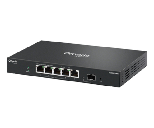 TP-Link ES206XPP-M2 switch Gestionado L2 2.5G Ethernet (100/1000/2500) Energía sobre Ethernet (PoE) Montaje en pared/escritorio Negro