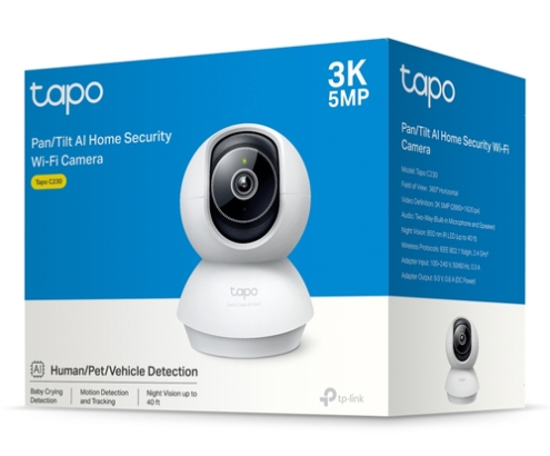 TP-Link Tapo C230 Bombilla Cámara de seguridad IP Interior 2880 x 1620 Pixeles Techo/Escritorio