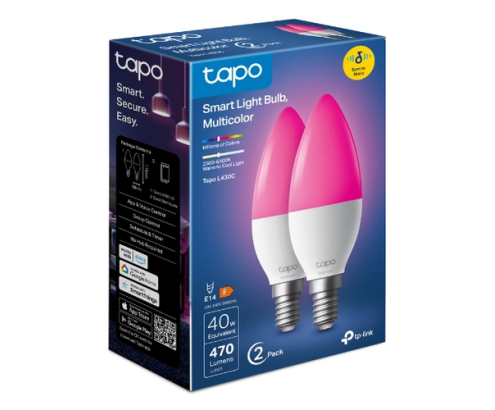 TP-Link Tapo L430C lámpara LED Multi 6500 K 4,8 W E14 F