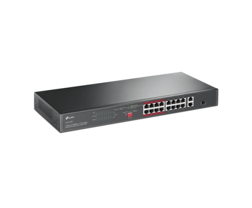 TP-Link TL-SL1218P switch No administrado Gigabit Ethernet (10/100/1000) Energía sobre Ethernet (PoE) 1U Negro