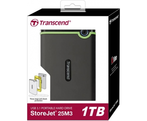 Transcend StoreJet Disco duro externo 1000 GB Gris