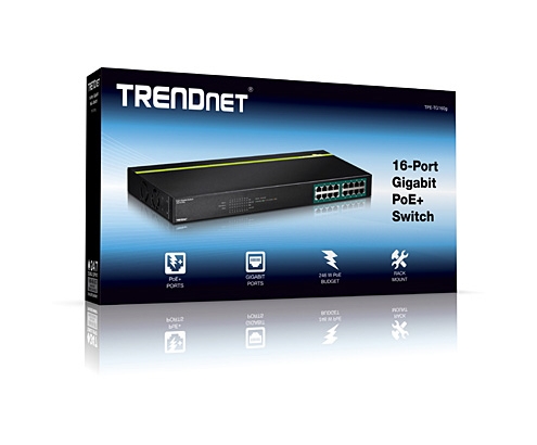 Trendnet switch No administrado L2 Gigabit Ethernet (10/100/1000) EnergÍ­a sobre Ethernet (PoE) 1U Negro