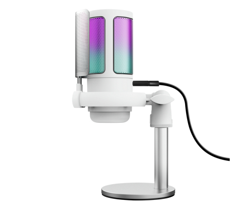 Trust GXT 238W Auron Gris, Blanco Micrófono para crear podcasts