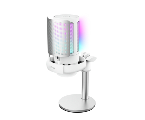 Trust GXT 238W Auron Gris, Blanco Micrófono para crear podcasts