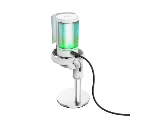 Trust GXT 238W Auron Gris, Blanco Micrófono para crear podcasts