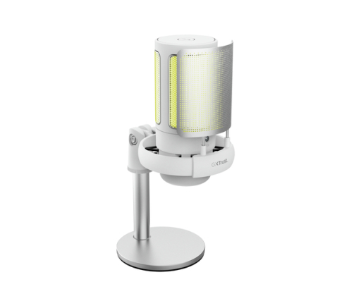 Trust GXT 238W Auron Gris, Blanco Micrófono para crear podcasts