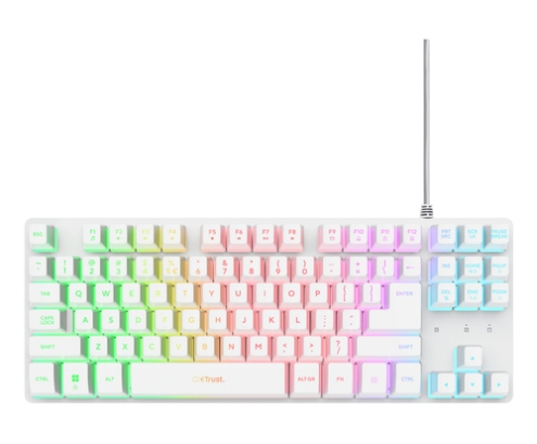 Trust GXT 833W Thado TKL teclado Juego USB QWERTY Español Blanco