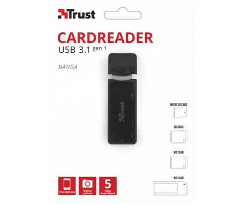 TRUST NANGA LECTOR DE TARJETAS USB 3.0 NEGRO 21935