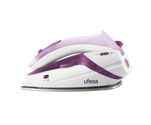 Ufesa PV0500 Plancha vapor-seco Suela de acero inoxidable 1100 W Púrpura, Blanco