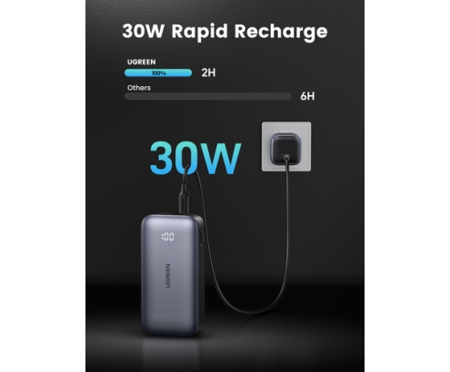 Ugreen 10000mAh Mini Powerbank Quick Charging 30W Gris