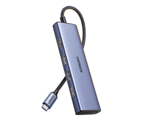 Ugreen 20956A hub de interfaz USB Tipo C 5000 Mbit/s Plata