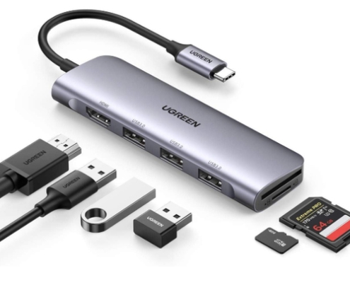 Ugreen 20956A hub de interfaz USB Tipo C 5000 Mbit/s Plata