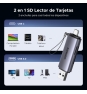 Ugreen 50706 lector de tarjeta USB/Micro-USB Plata