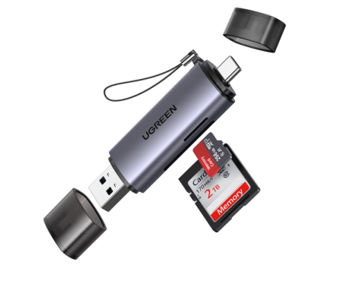 Ugreen 50706 lector de tarjeta USB/Micro-USB Plata