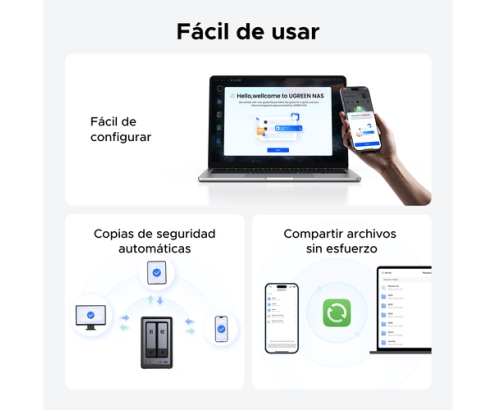 Ugreen NASync DXP2800 NAS System 2-Bay Compacto Intel® N N100 8 GB DDR5 0 TB UGOS Pro Negro