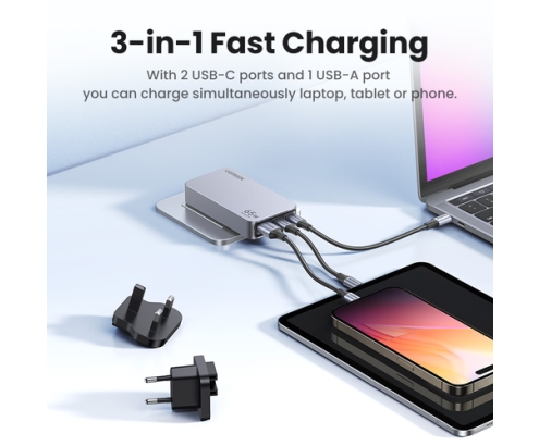 Ugreen Nexode Pro 65W GaN Travel Charger Interior