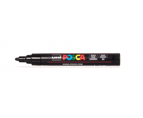 Uni POSCA PC-5M marcador Punta redonda Negro
