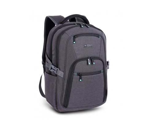 Urban Factory HTE17UF mochila Mochila de viaje Negro, Gris Malla, Poliéster, Plástico reciclado, Acero