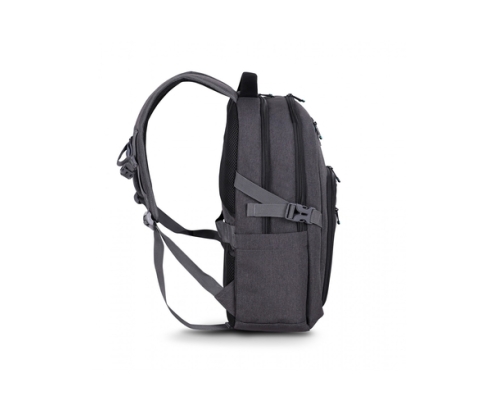Urban Factory HTE17UF mochila Mochila de viaje Negro, Gris Malla, Poliéster, Plástico reciclado, Acero