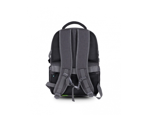 Urban Factory HTE17UF mochila Mochila de viaje Negro, Gris Malla, Poliéster, Plástico reciclado, Acero
