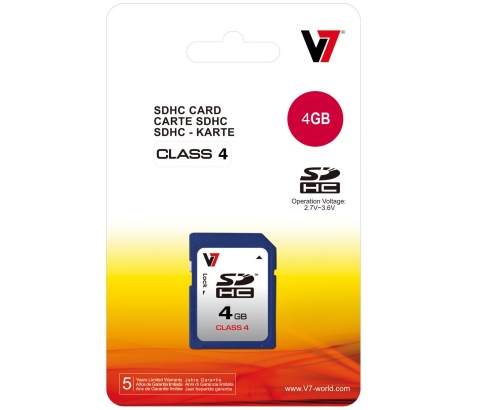 V7 Memoria SDHC 4 GB Clase 4