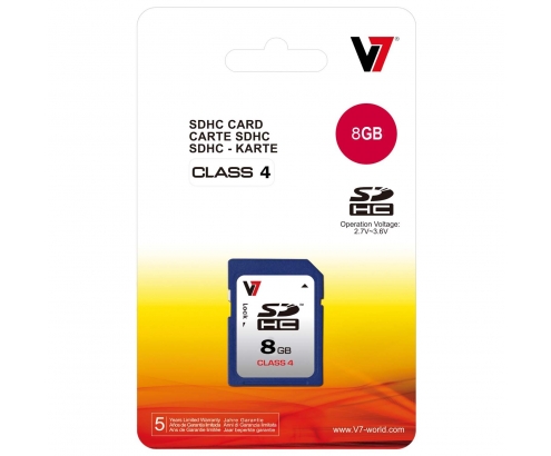 V7 Tarjeta flash SDHC 8 GB Clase 4
