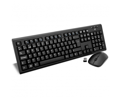 V7 Teclado y raton rf inalambrico qwerty español negro 