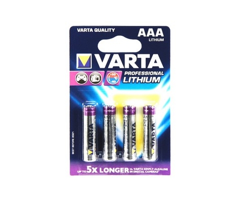 Varta 4x AAA Lithium BaterÍ­a de un solo uso Litio