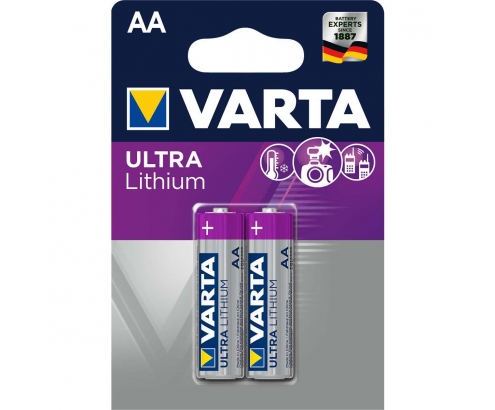 Varta blister 2 pilas profesional litio AA ultra lithium 2900mah purpura plata 